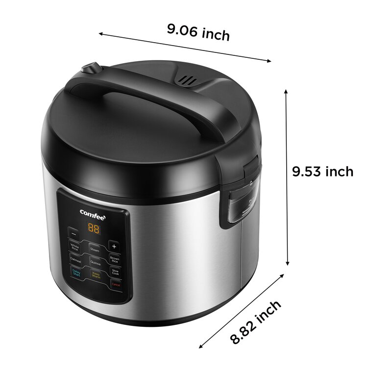 COMFEE' Rice Cooker 6-in-1 Stainless Steel Multi Cooker Slow Cooker Steamer S...