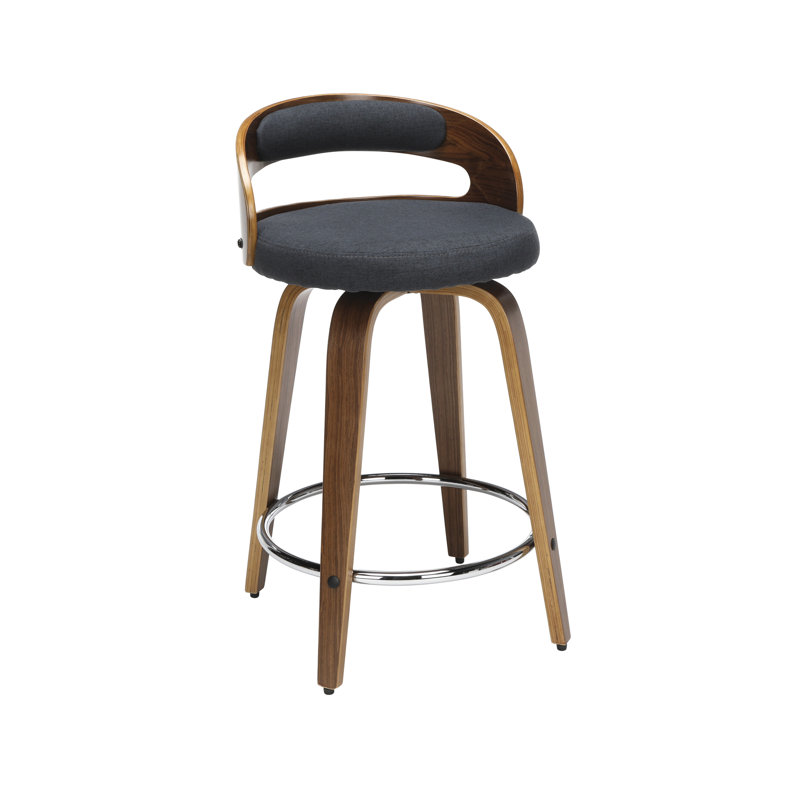 George Oliver Lacayo Mid Century Modern Low Back Bentwood Frame 24 Swivel Bar Stool Reviews