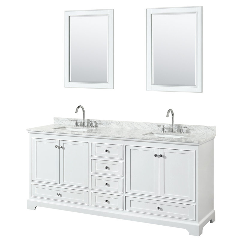 Wyndham Collection Deborah 80" Double Bathroom Vanity Set ...