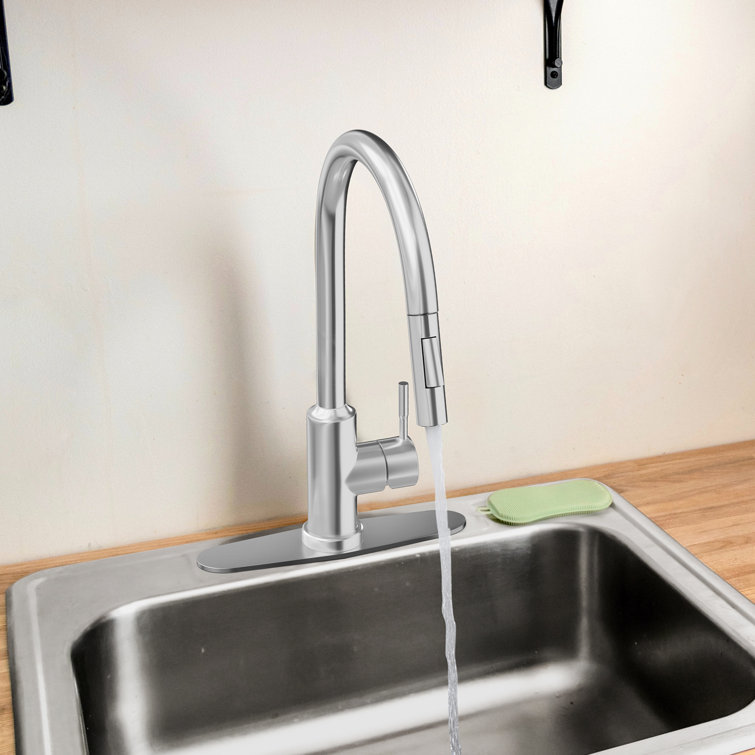 Modern Touch Kitchen Sink Faucet With Pull Down Handle, Single Hole, Gold  Touch Faucet