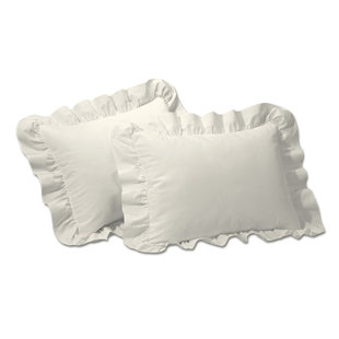 white ruffle pillow case