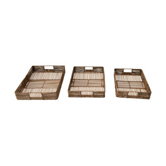 Oppelo Antiqued Accent 3 Piece Tray Set Reviews