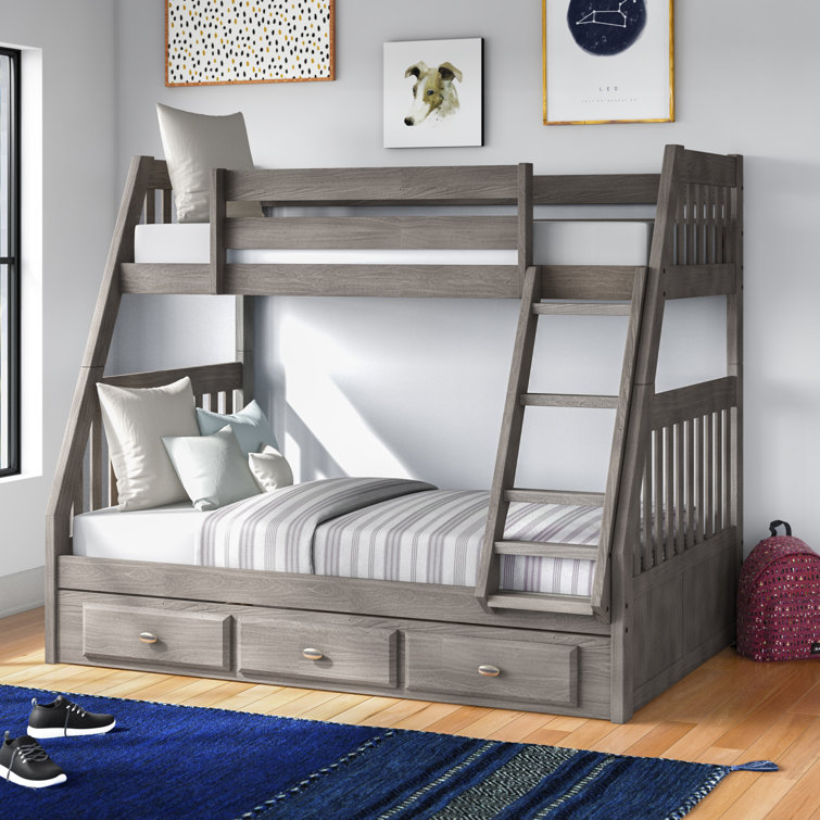 greyleigh boston twin over full solid wood standard bunk bed by greyleigh reviews wayfair