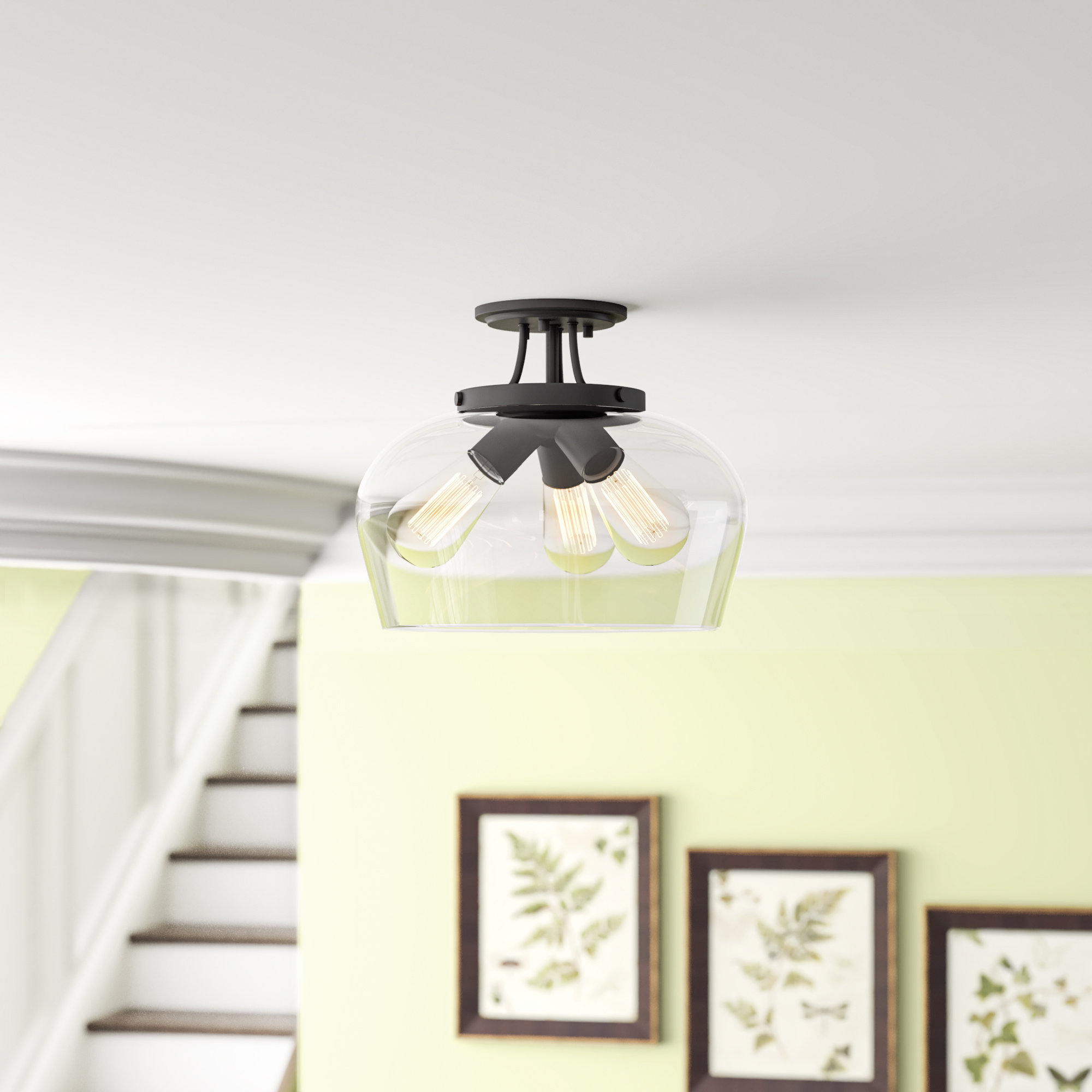 Patson 3 Light Semi Flush Mount Reviews Birch Lane Patson 3 Light Semi Flush Mount