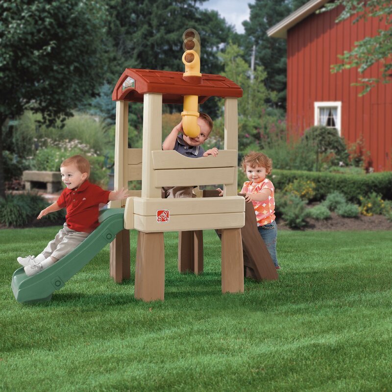 step2 lookout treehouse kids outdoor playset climber with slide