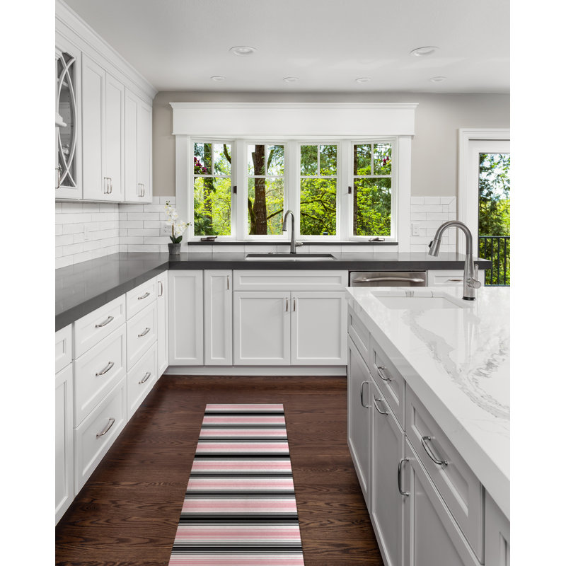 World Menagerie Phalangere Serape Stripes Light Pink Black Ivory