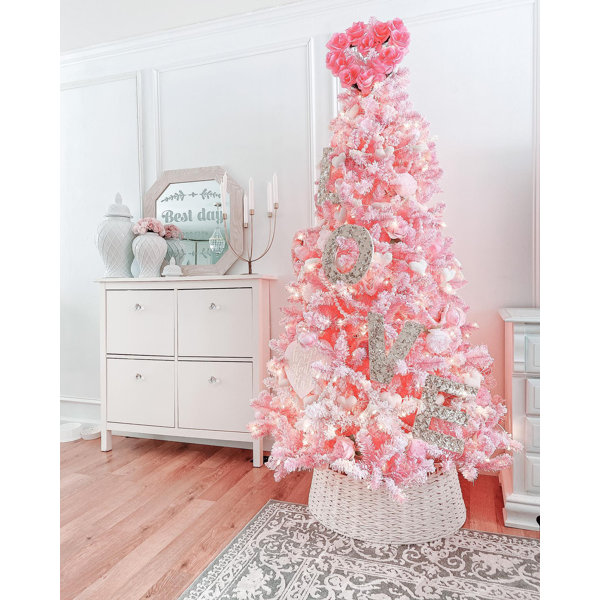 The Holiday Aisle Pink Artificial Christmas Tree With 500 White Lights Reviews Wayfair