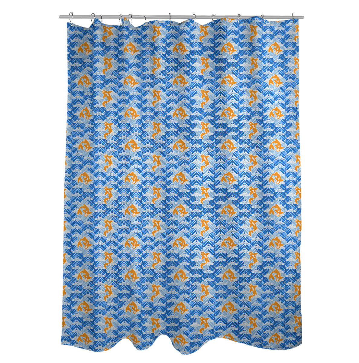 East Urban Home Katelyn Elizabeth Koi Fish And Waves Single Shower Curtain Wayfair