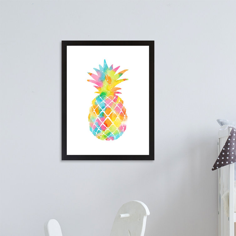 East Urban Home Fruit Pineapple Watercolor Kids Wall Decor Wayfair