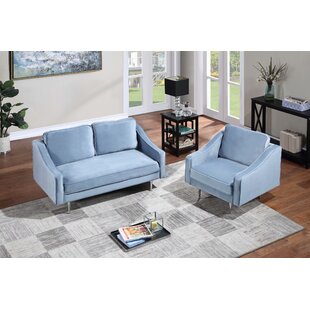 LIAO Sofa Set Morden Style Couch Furniture Upholstered Armchair, Loveseat And Three Seat For Home Or Office (1+2 Seat),Blue by Mercer41