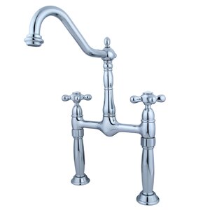 Victorian Double Handle Widespread Vessel Sink Faucet