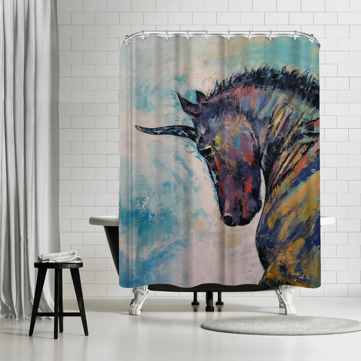 East Urban Home Michael Creese Unicorn Single Shower Curtain Wayfair