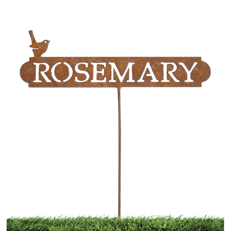 August Grove Maaria Metal Rosemary Sign Planter Pick Garden Stake Wayfair These stakes feature a sturdy steel center and are coated with durable plastic for weatherproof protection. wayfair
