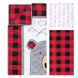 red plaid crib bedding