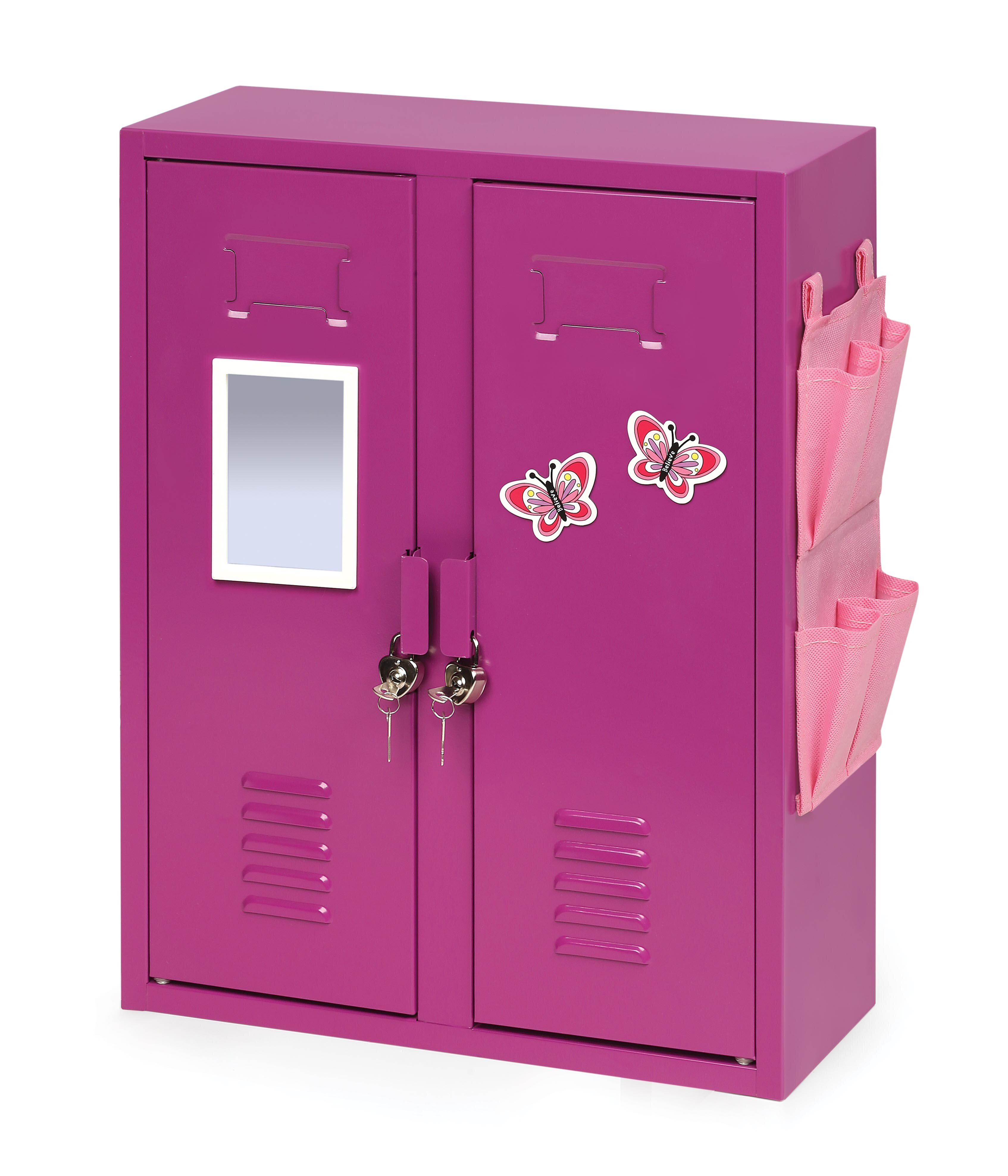 Locker Lounge Magnetic STORAGE CUP WITH DIVIDER PINK  FOR SCHOOL LOCKER NEW 