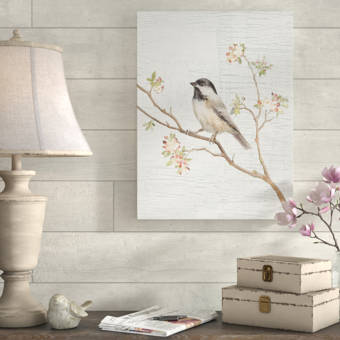 Gracie Oaks Black Capped Chickadee Vintage Acrylic Painting