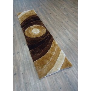 Living Shag Hand-Tufted Brown Area Rug