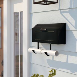Matt Black Lockable Mailbox/Postbox Outdoor Home Wall Mail/Post/Letter Box Large 