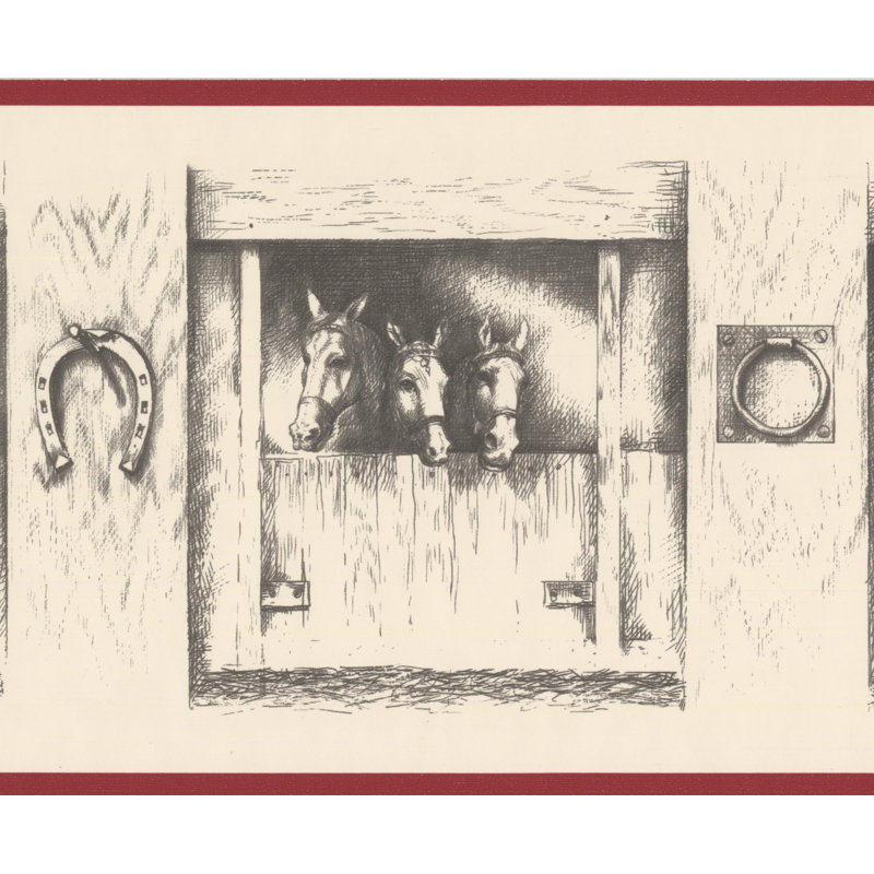 Darby Home Co Callum Vintage And Horses In Stable Farmhouse 15 L