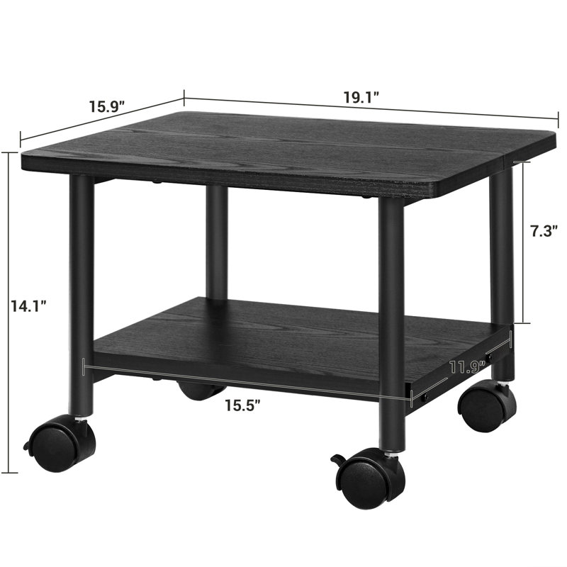 Songmics Under Desk Mobile Printer Stand With Shelf And Heavy Duty
