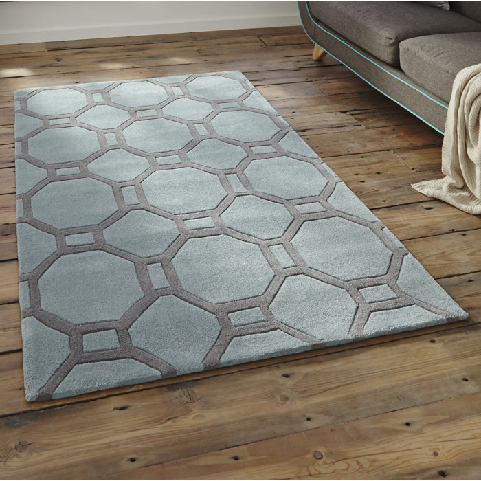 Duhon Hand Tufted Duck Egg Blue Area Rug Duhon Hand Tufted Duck Egg Blue Area Rug