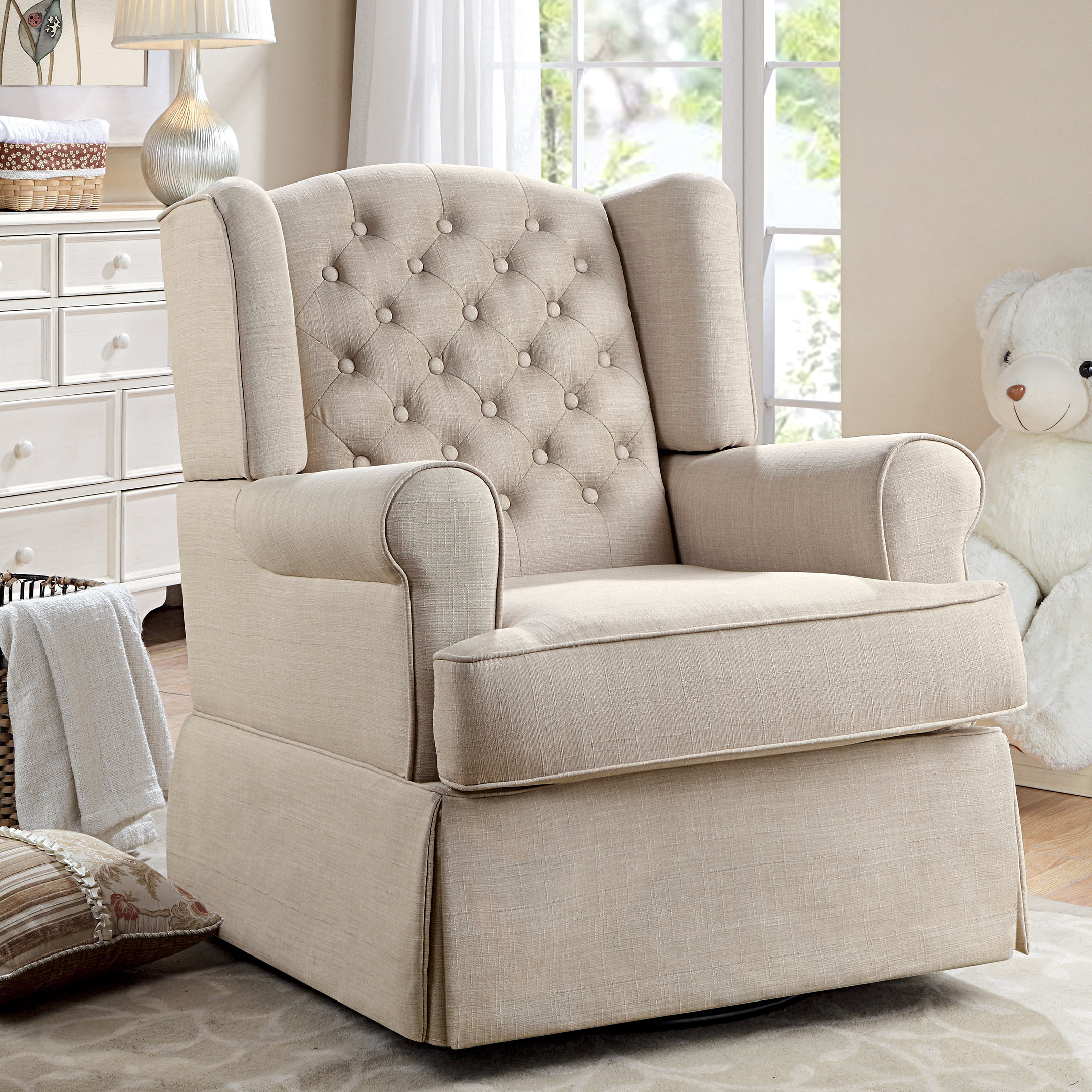 morgan nursery swivel glider