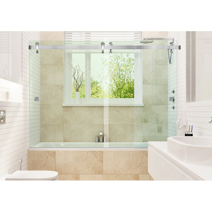 Homeplus Hawaii 60 X 62 Bypass Frameless Tub Door Wayfair