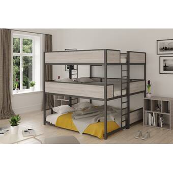 Harriet Bee Prather Twin Over Full Over Queen Bunk Bed