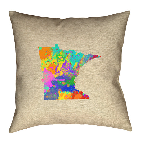 Ivy Bronx Austrinus Minnesota Watercolor Double Sided Print Floor Pillow Wayfair