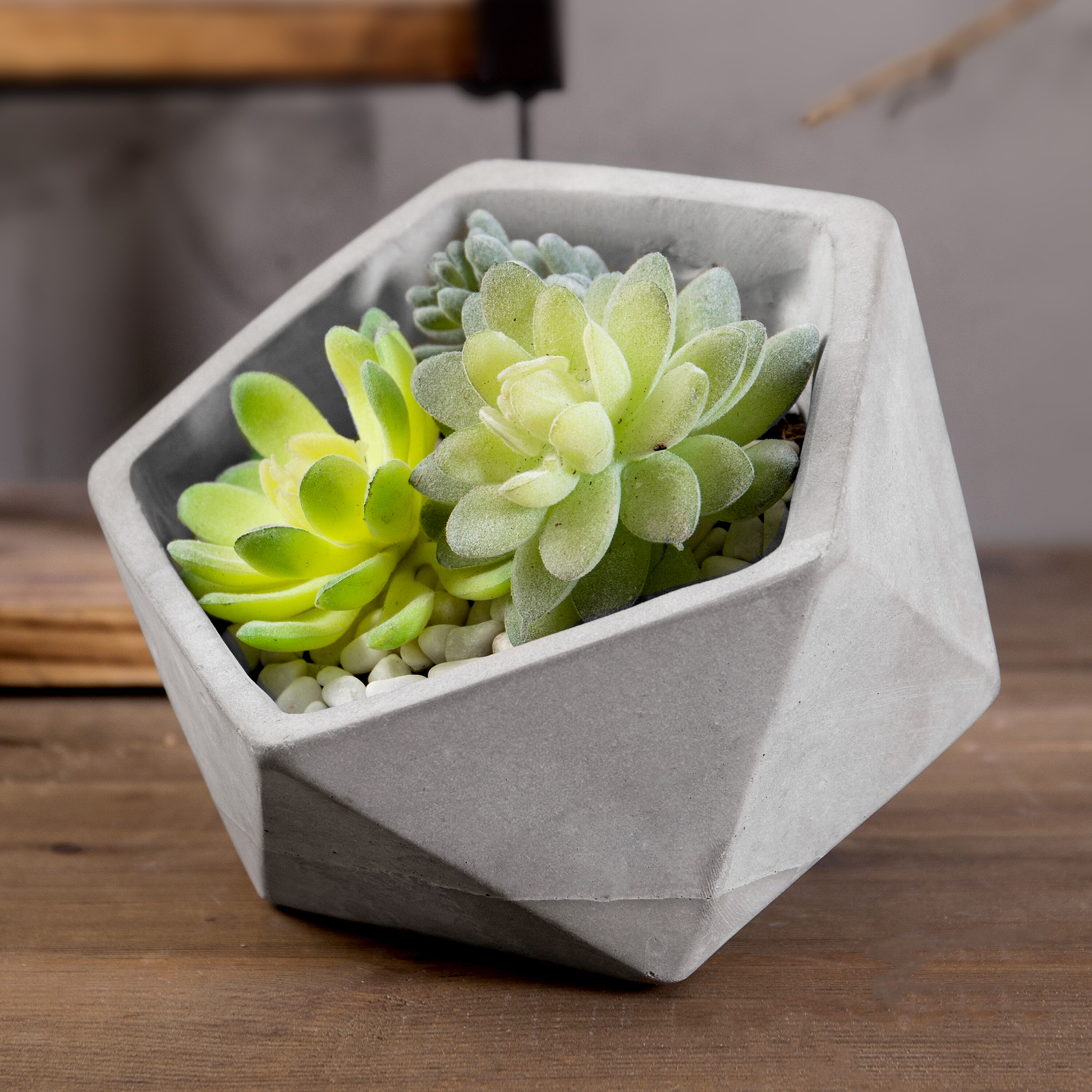 17 Stories TriangleFaceted Tilted Clay Pot Planter Wayfair