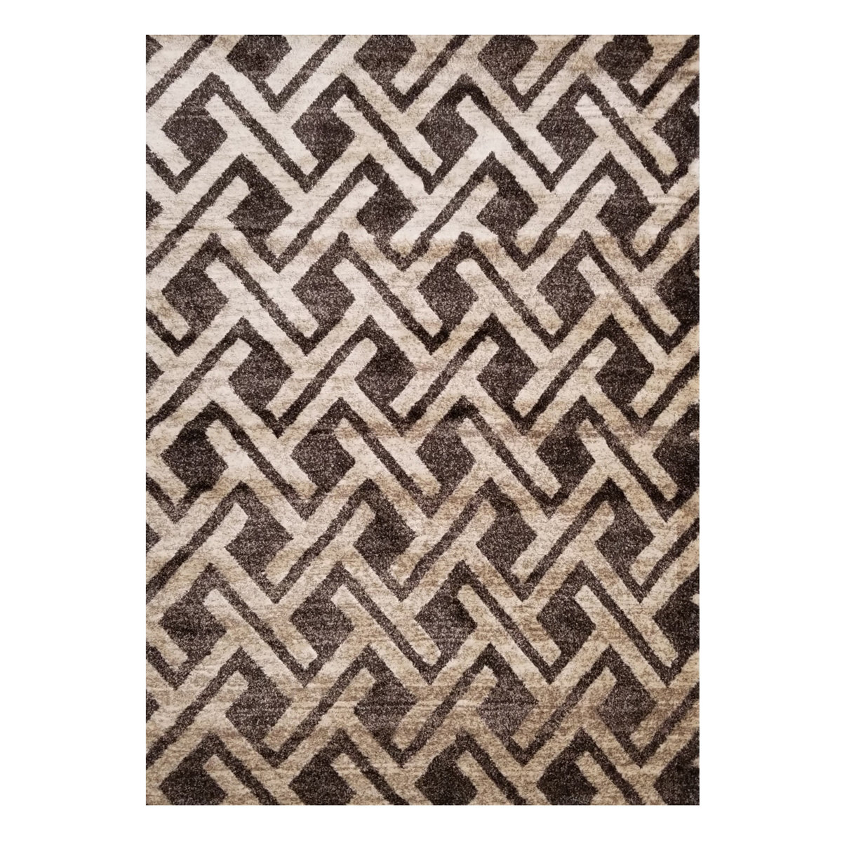 Orren Ellis Eggert Smooth Interlocking Chevron Brown Area Rug Wayfair