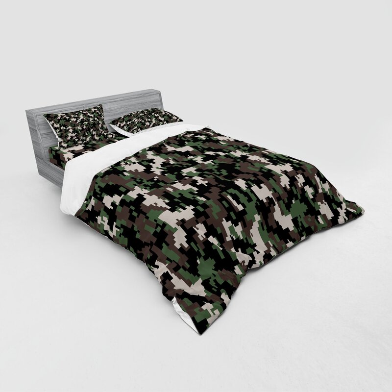 East Urban Home Camo Pixelated Digital Effect Modern Conceptual