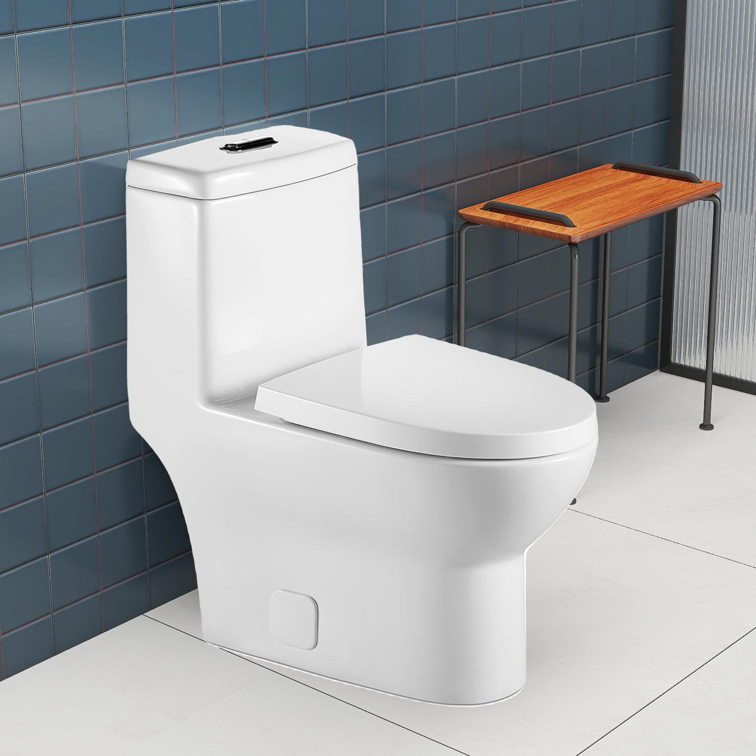 Jimsmaison Dual Flush Elongated One Piece Toilet Seat Included Wayfair