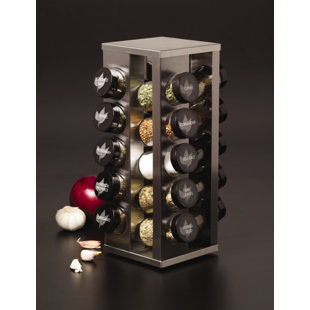 brushed stainless steel spice rack