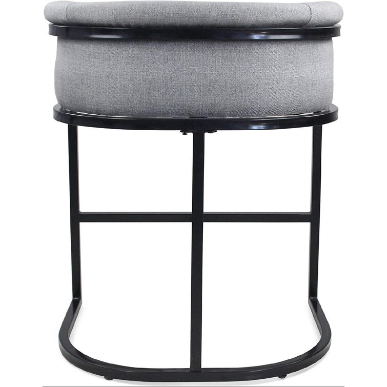 Christopher Knight Home Best Modern Wide Bucket Upholstered Barstool Set of 2 Gray and Black 28.00 x 21.50 x 34.25