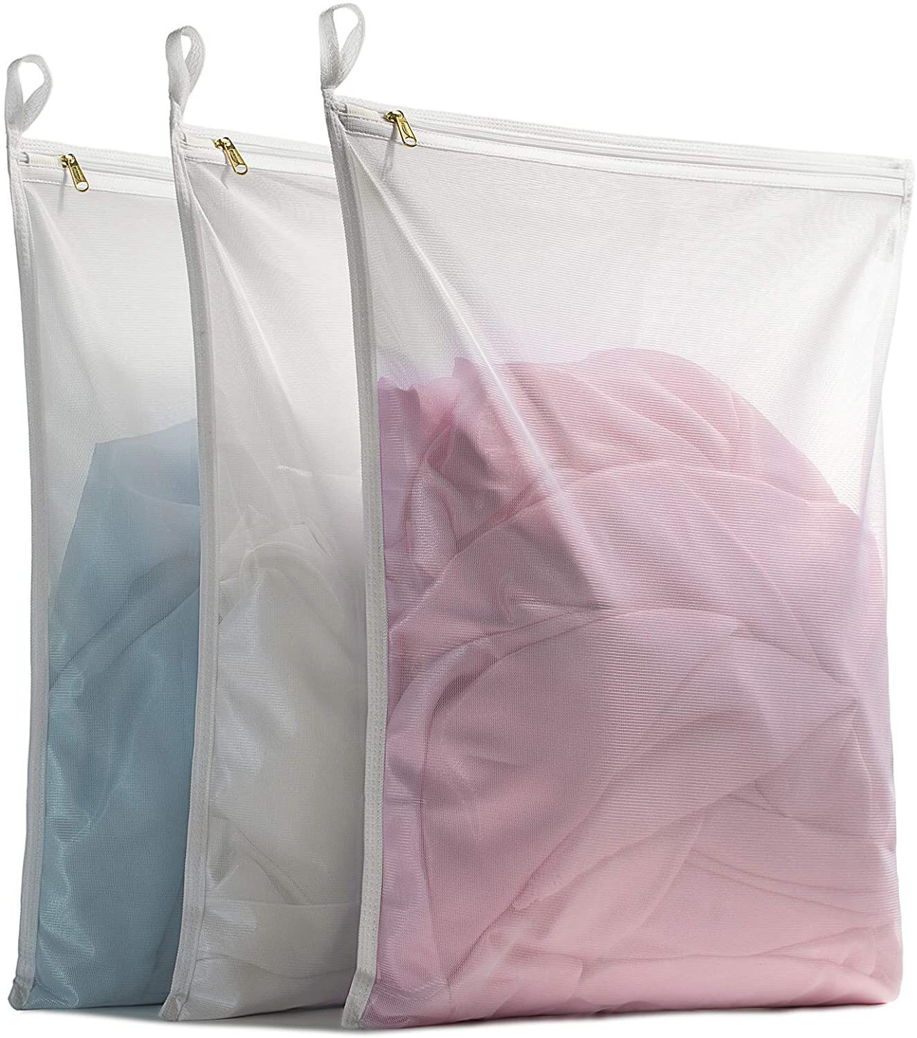 Laundry Bag Pink Polyester Zipper Laundry Bag Clothes Wash Bag in Washing Machine Laundry Container Bra Socks Underwear Clothes Bag Color : A