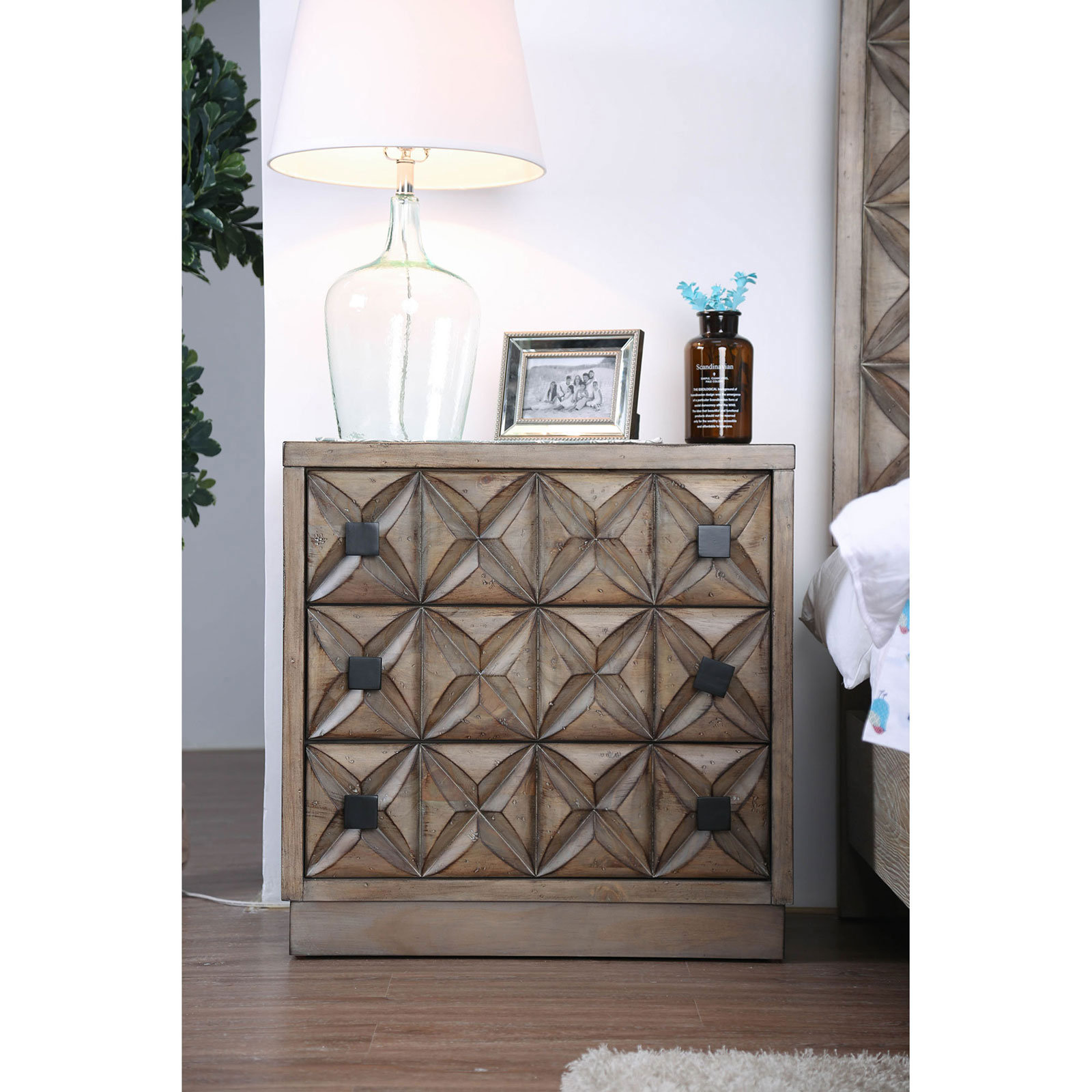 light oak finish nightstand