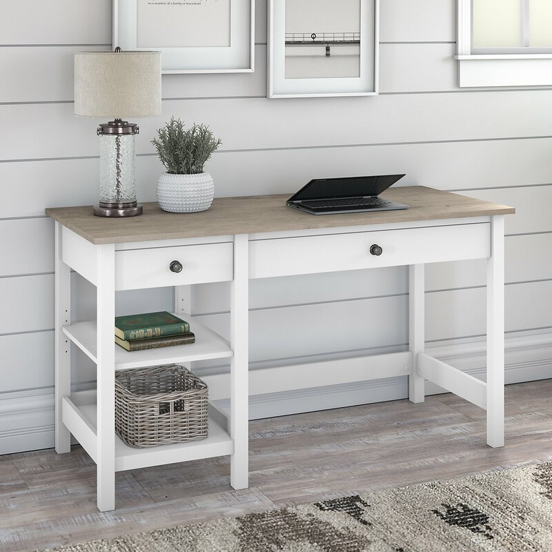 Rosecliff Heights Jace 54w Computer Desk With Shelves Desktop