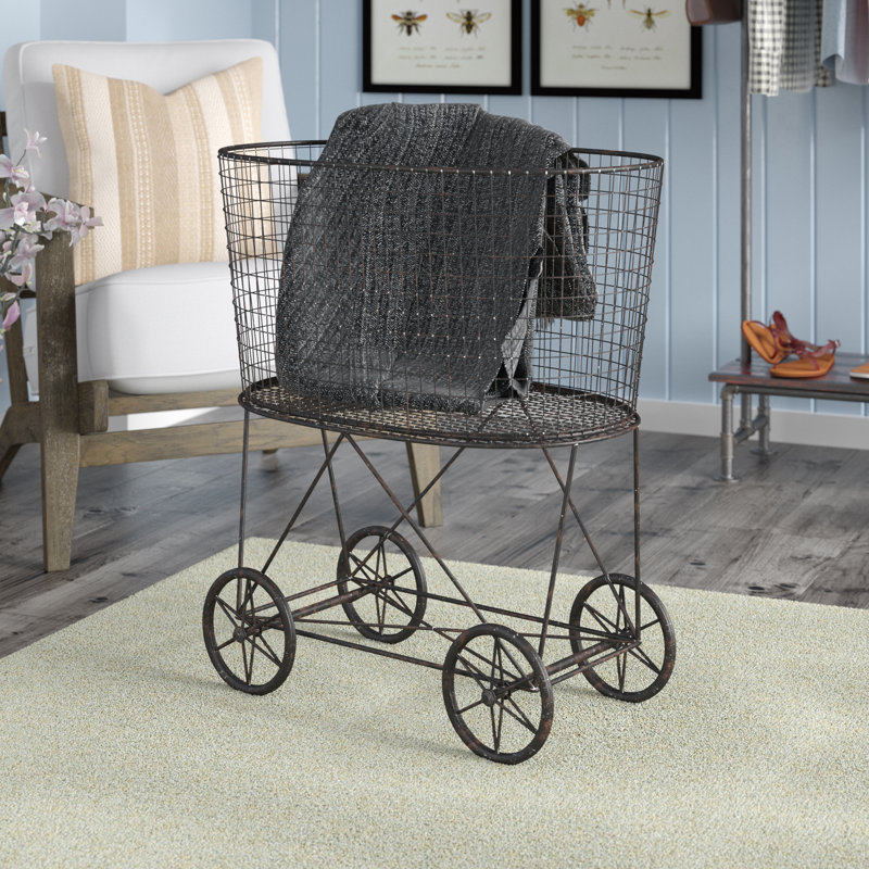 Laurel Foundry Modern Farmhouse Vintage Laundry Basket Reviews Wayfair Metal wire laundry basket handles burlap lined farmhouse country rustic 15 tall. vintage laundry basket