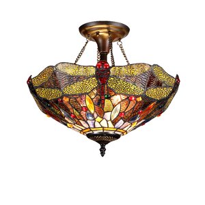 Dragonfly 2-Light Dragon Semi Flush Mount