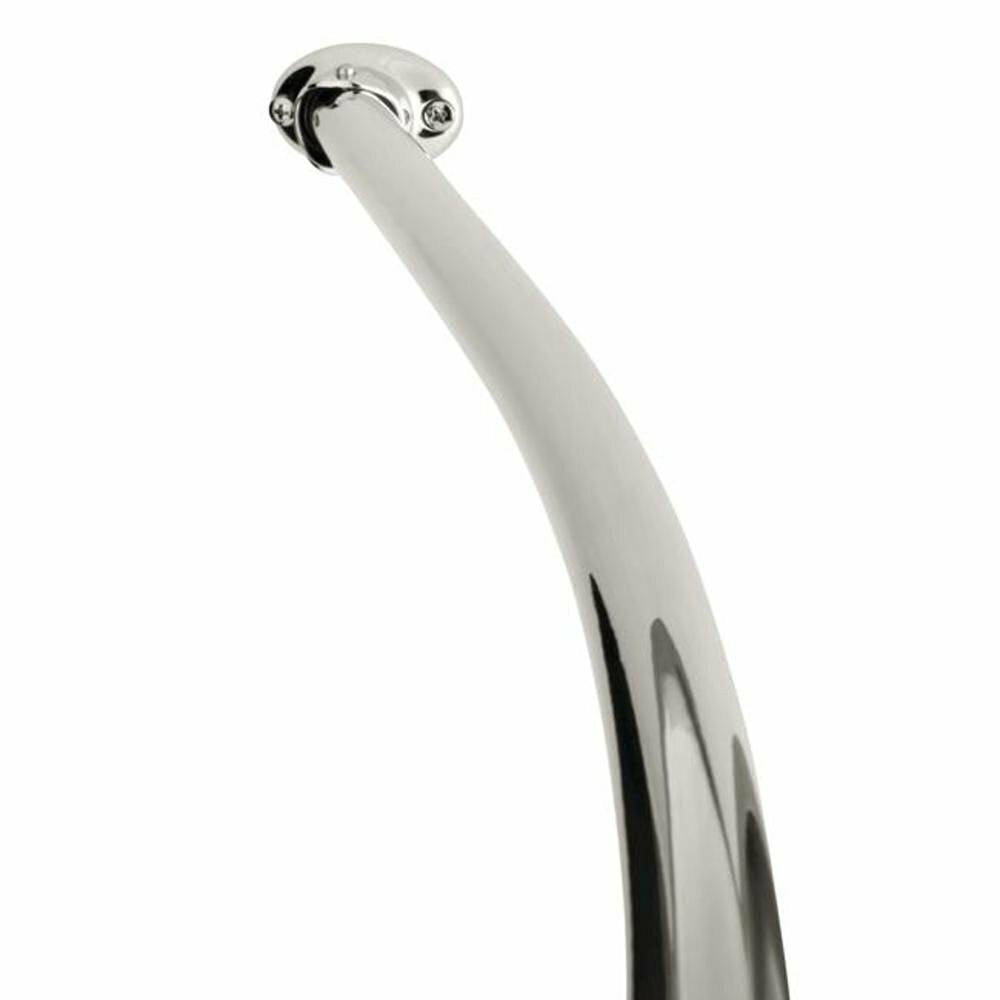iDesign Curved Shower Curtain Rod Brushed Stainless Steel 
