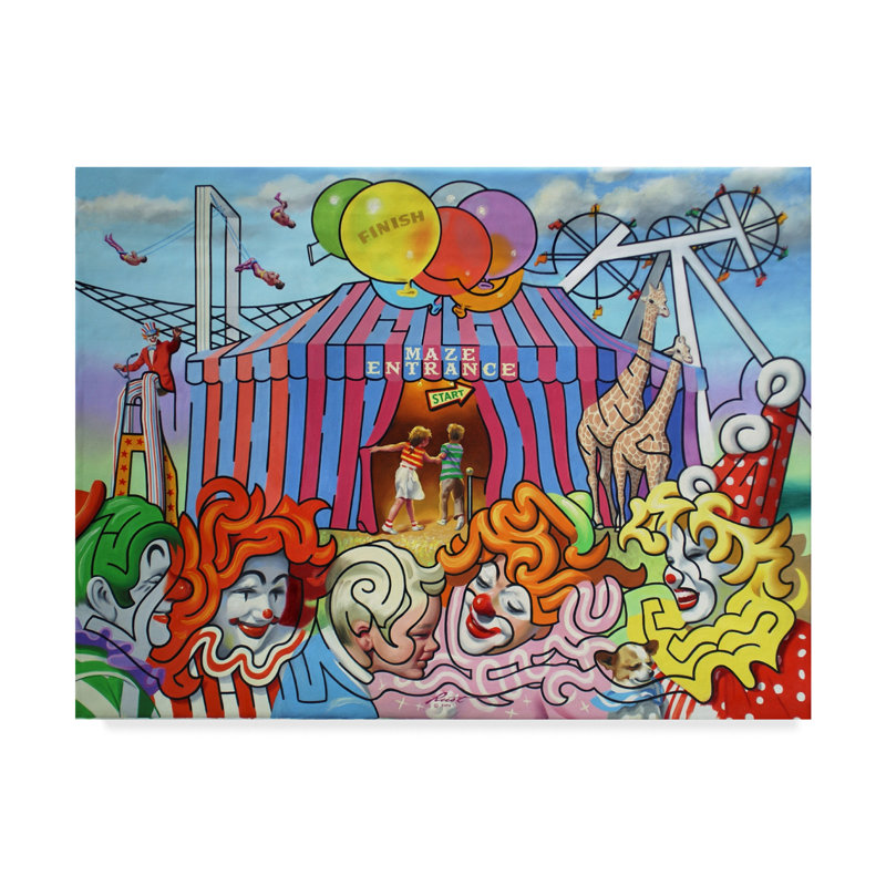 Trademark Art Circus Maze Vintage Advertisement On Wrapped Canvas Wayfair