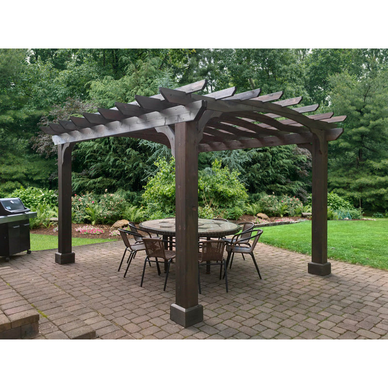 Shop 10x12 Wood Pergola Kit 8x8 Posts Overstock 26885883