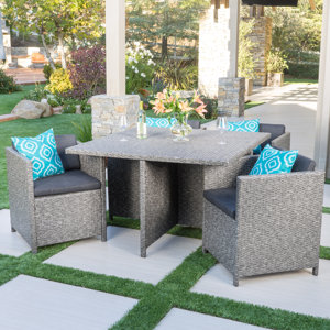 Smail Outdoor 5 Piece Dining Set