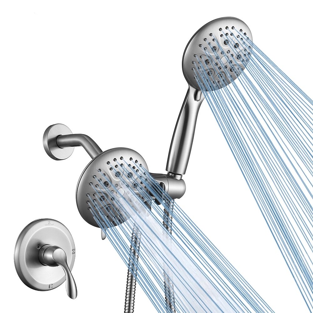HOMELODY High Pressure 5-Setting Handheld Shower Head with ON OFF Pause Switch US cUPC Certific Bathroom Water Saving Hand Held Showerhead with Hose Chrome Finish Bracket 
