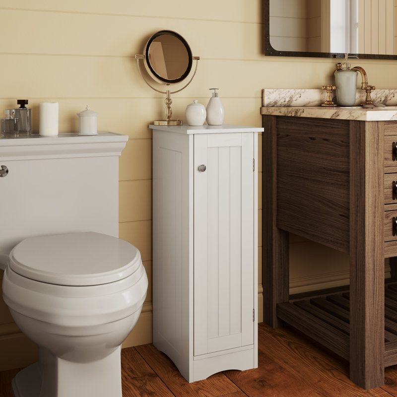 Dovecove Ashland 13 5 W X 32 H X 11 D Free Standing Bathroom Cabinet Wayfair