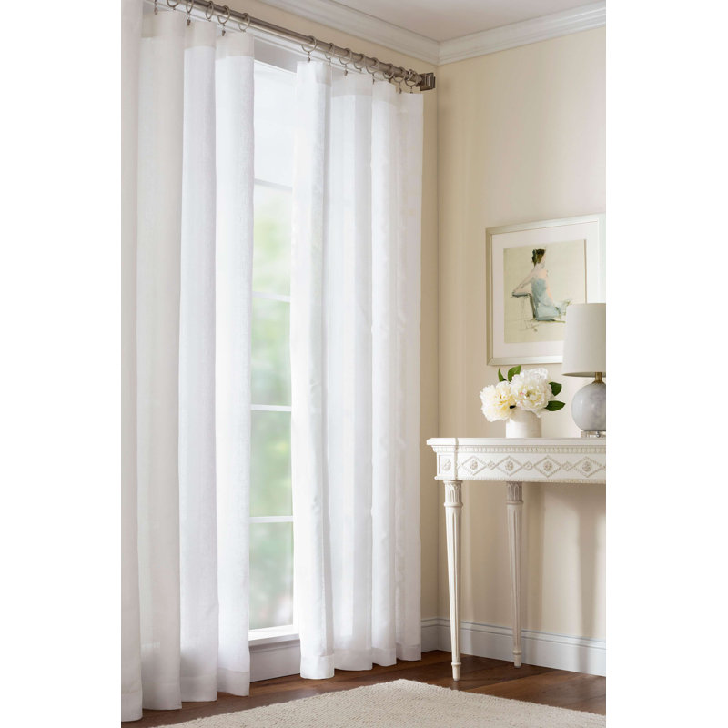 Pine Cone Hill Striped Sheer Linen Solid Semi Sheer Rod Pocket Single Curtain Panel Reviews Perigold