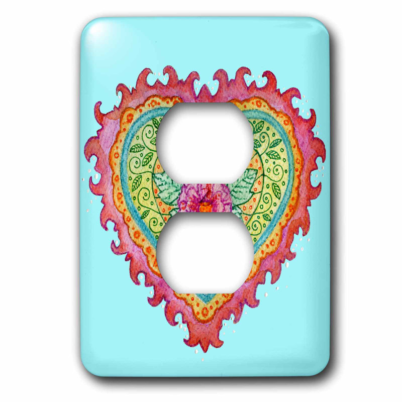 3drose Heart Floral Flames Romantic Watercolor Marker Decorative