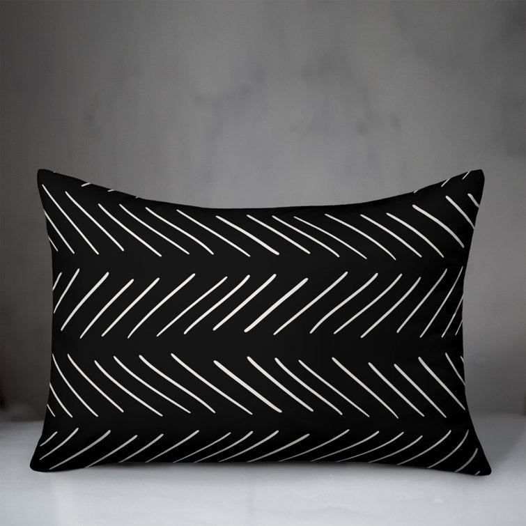 black and white rectangle pillow