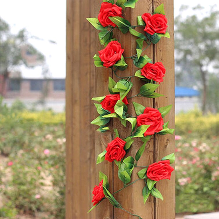 Artificial Fake Silk Rose Flower Vine Hanging Garland Wedding Home Decoration 